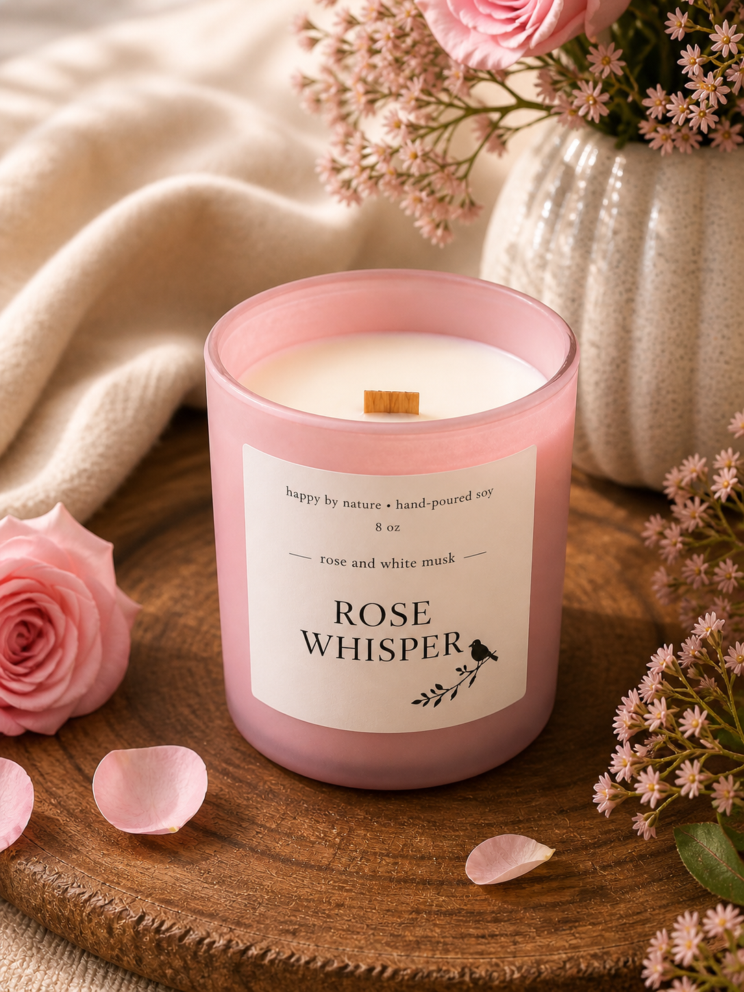 Rose Whisper candle — rose and white musk