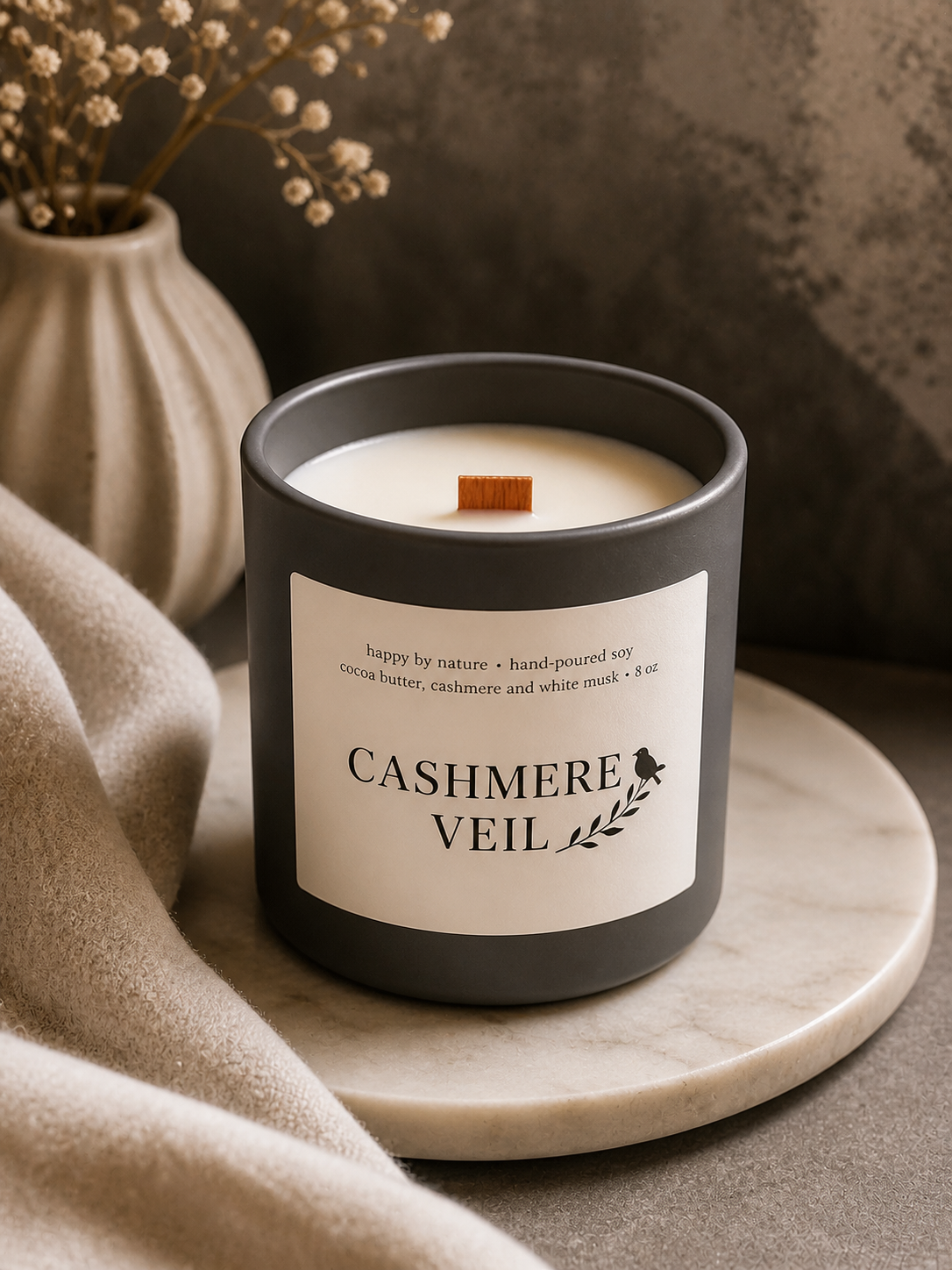 Cashmere Veil candle — cocoa butter, cashmere and white musk